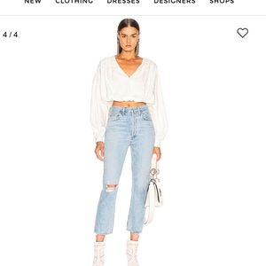 BNWT AGOLDE riley high rise straight crop in color shatter